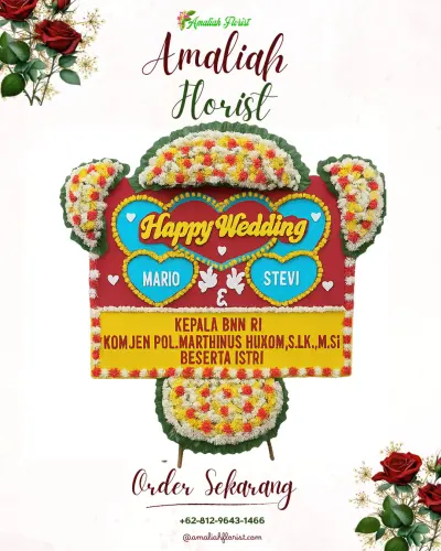 Karangan Papan Bunga Pernikahan di Sangkanwangi